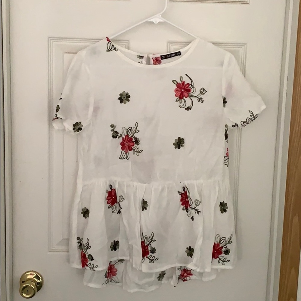 White embroidered top